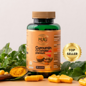 Bočica Hug Your Life proizvoda Curcumin C3 Complexa sa oznakom TOP SELLER